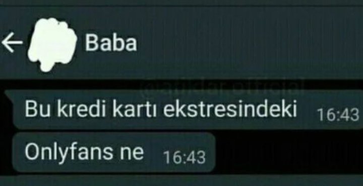 个 Baba Bu kredi kartı...