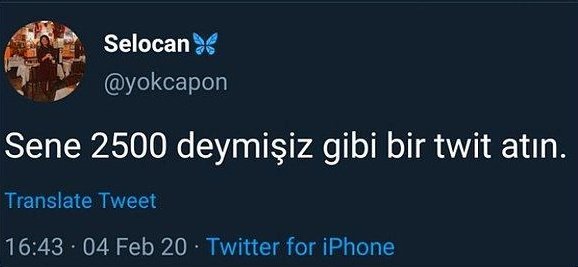 Selocan @yokcapon Sene...