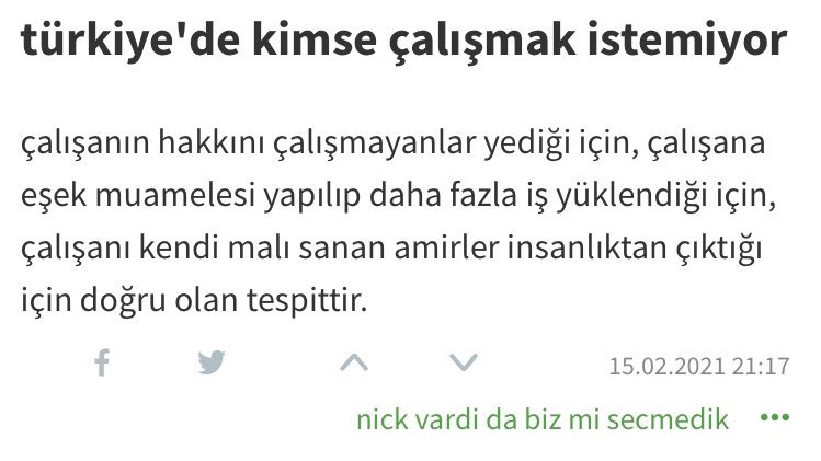 türkiye'de kimse çalışmak...