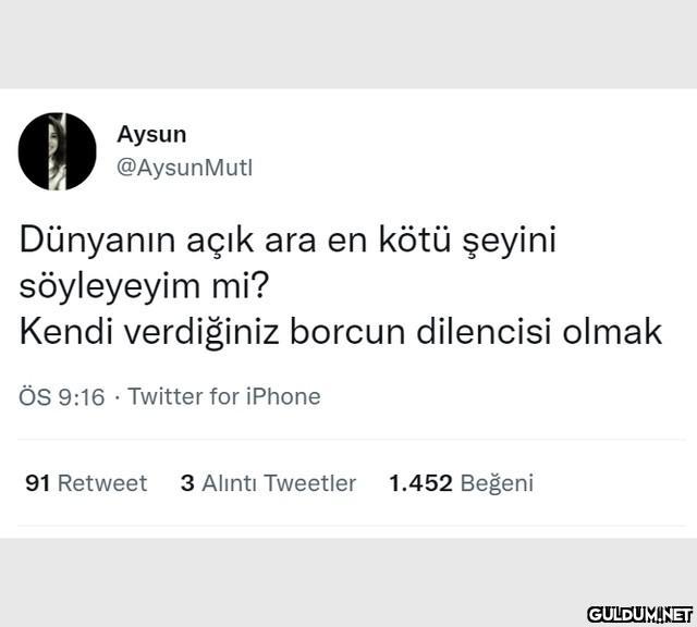 Aysun @AysunMutl Dünyanın...