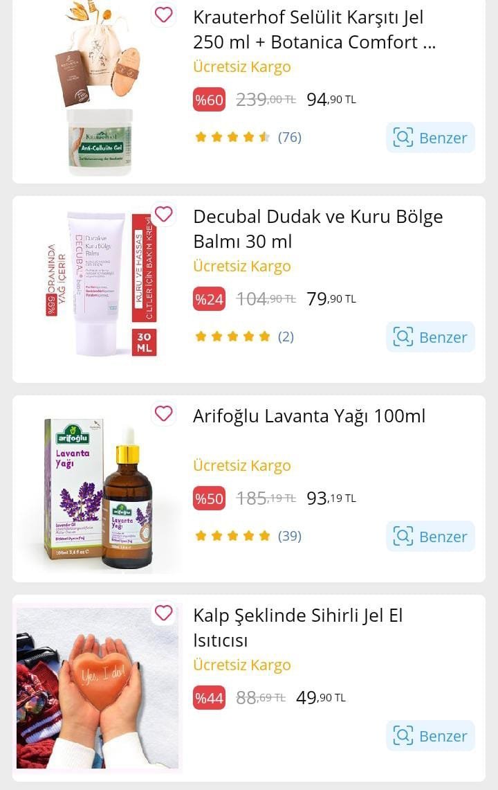 Cilt bakım ürünlerinde p'e...