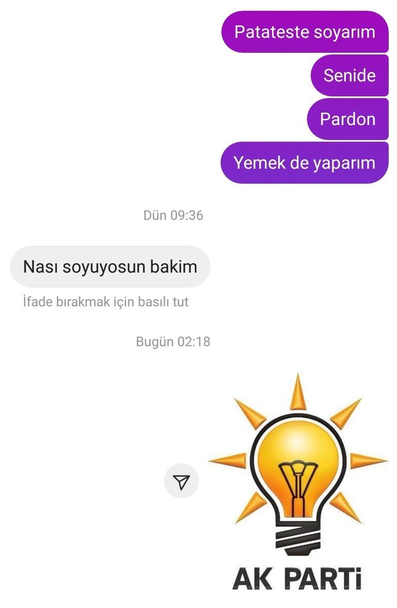 Patateste soyarım Senide...