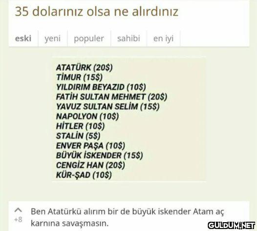 Siz ne alırdınız?    35...
