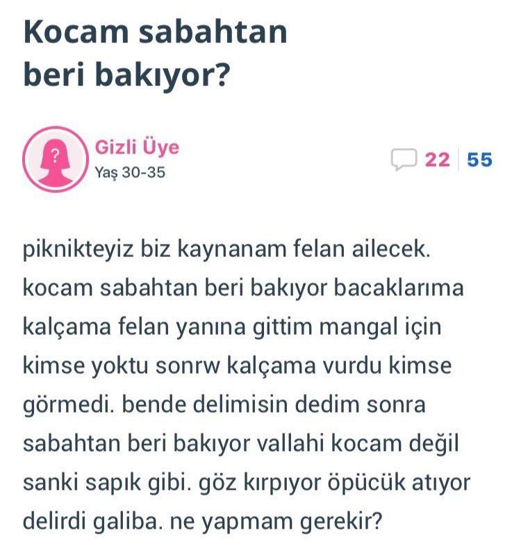 Kocam sabahtan beri...