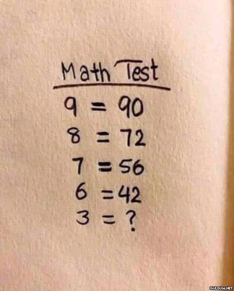 Cevap nedir?    Math Test...