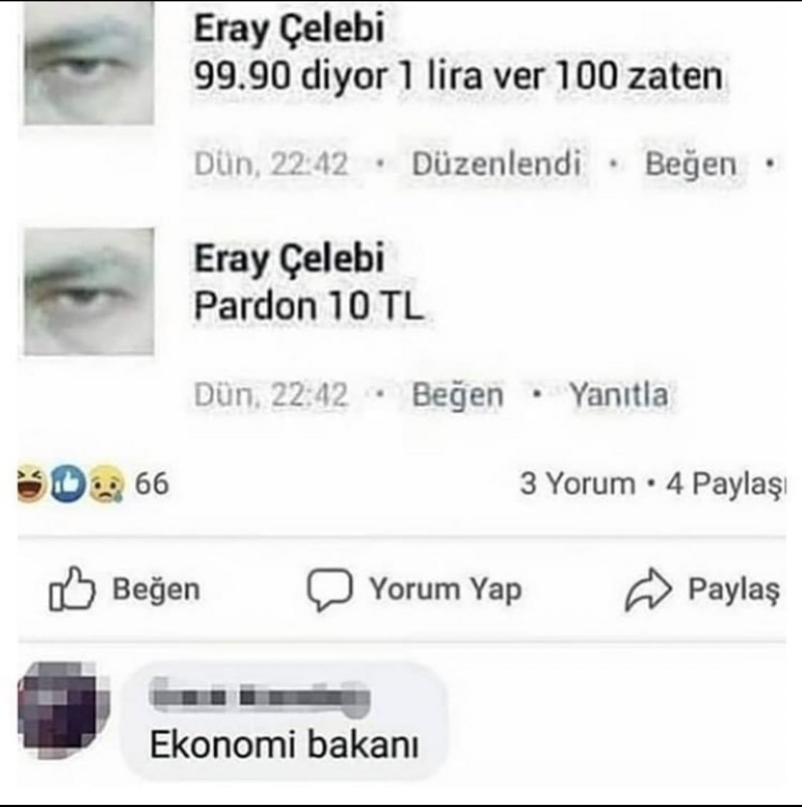 Eray Çelebi 99.90 diyor 1...