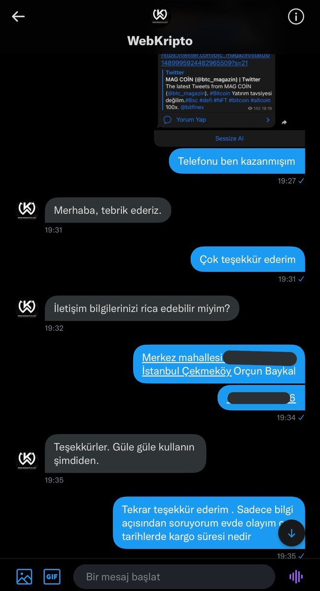 Hayattaki tüm şansımı bu...