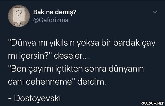 Bak ne demiş? @Gaforizma...