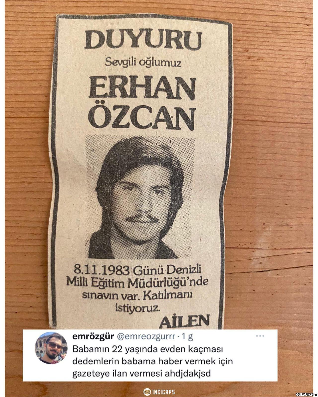 DUYURU Sevgili oğlumuz...