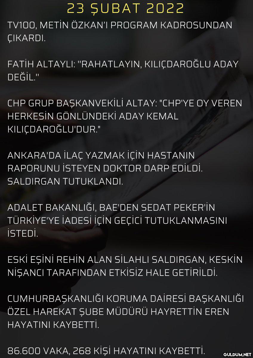 23 ŞUBAT 2022 TV100, METİN...