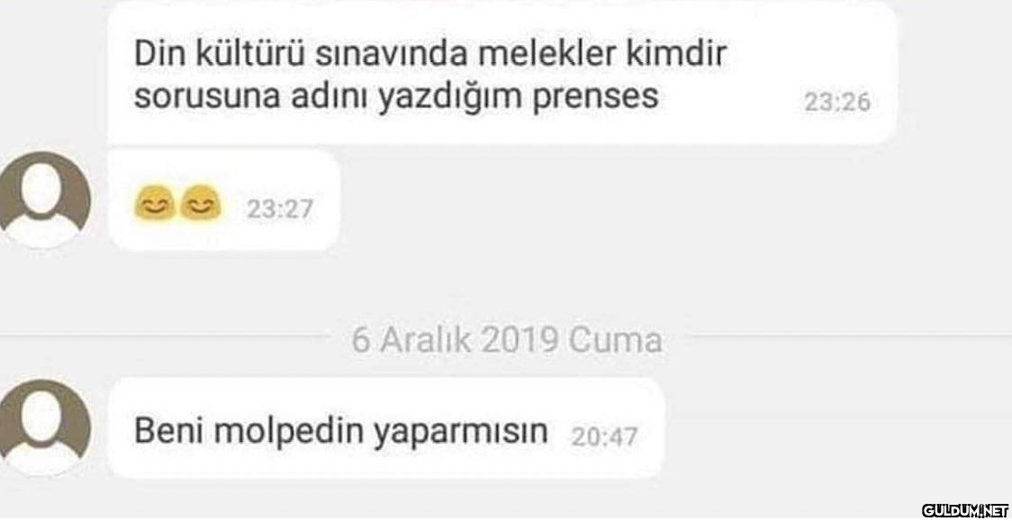 Din kültürü sınavında...