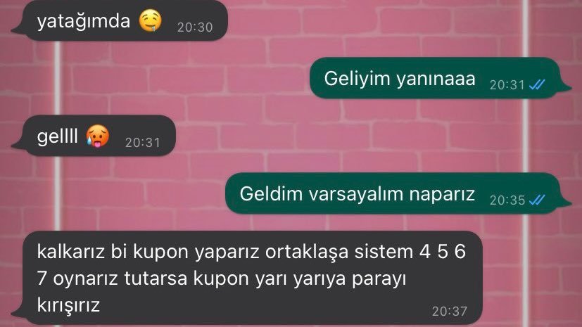 yatağımda 20:30 Geliyim...