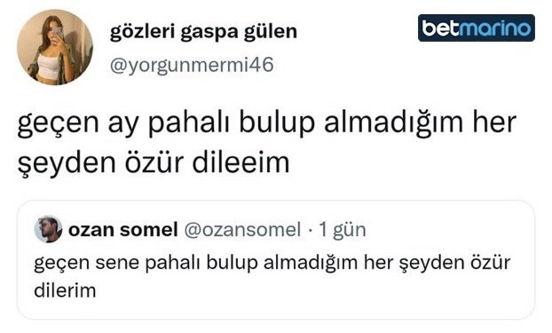 Dün pahalı bulup almadığım...