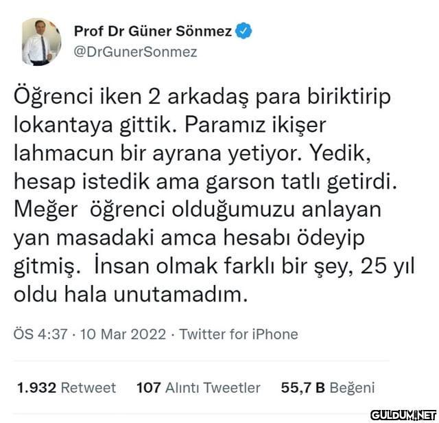 Prof Dr Güner Sönmez...