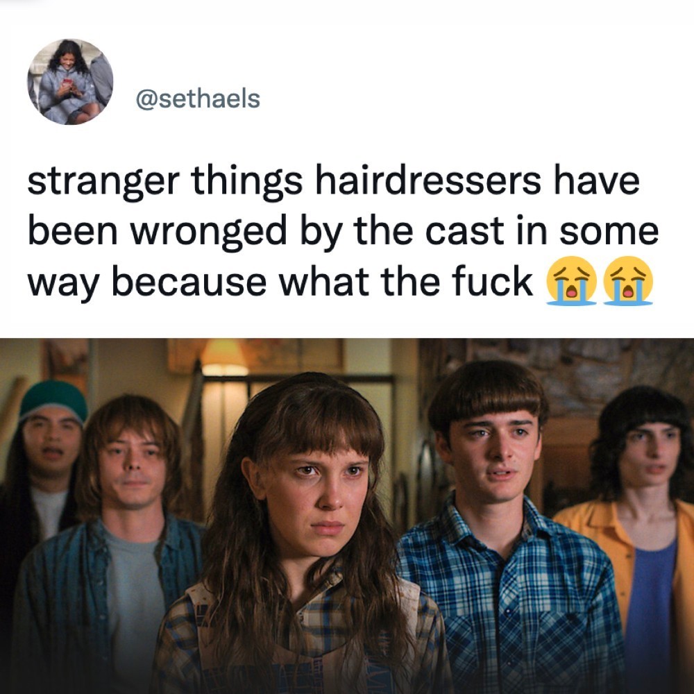 When my mom cut my hair by...