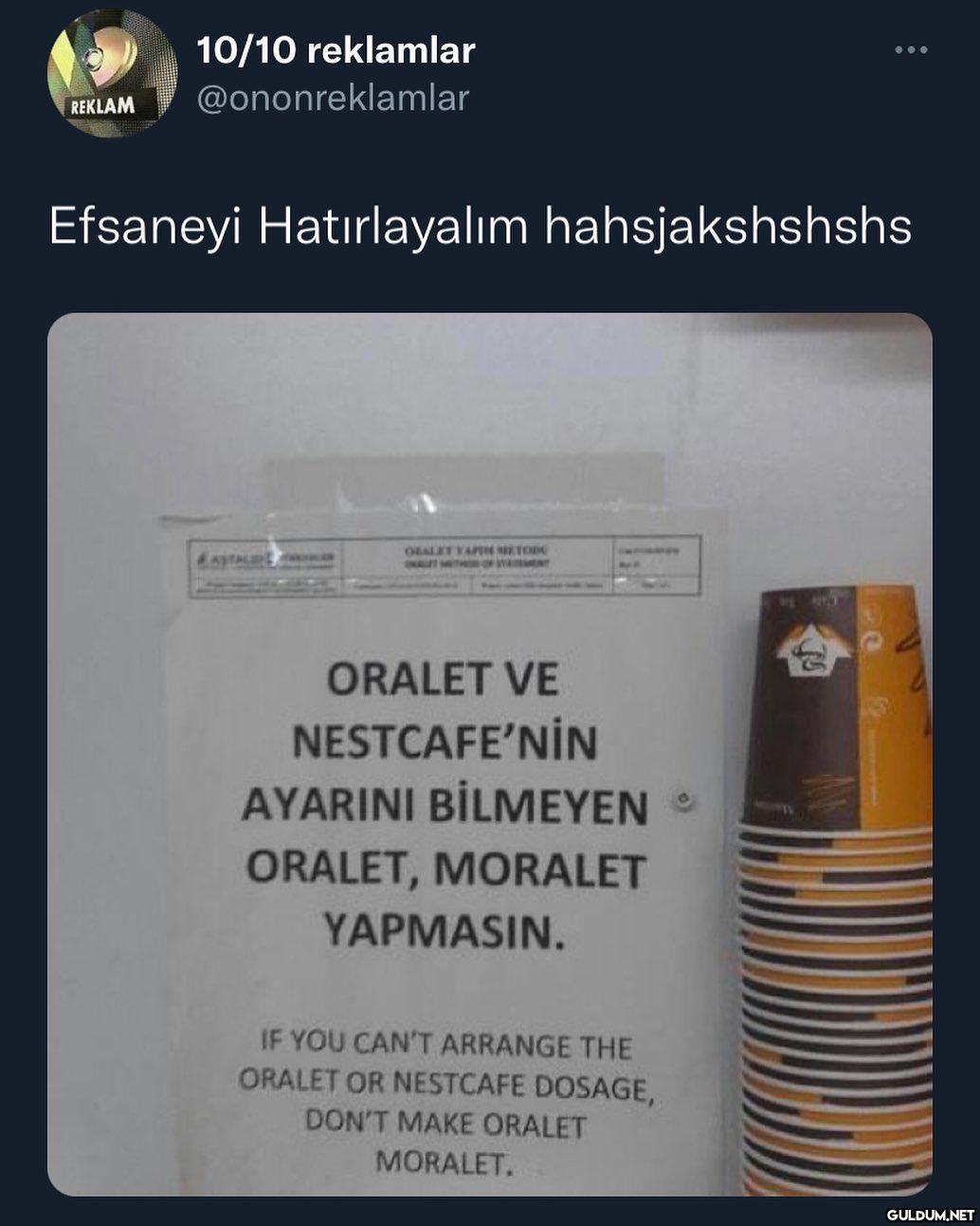 Don’t make oralet moralet ...
