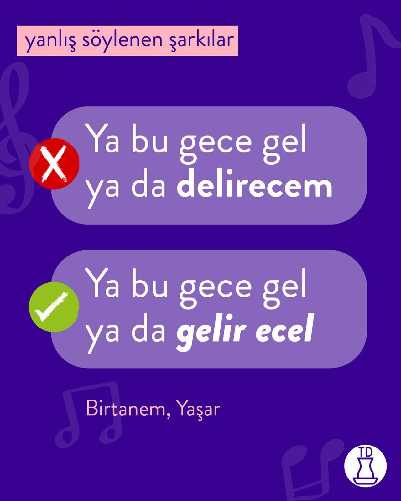 Yanlış söylenen şarkılar,...