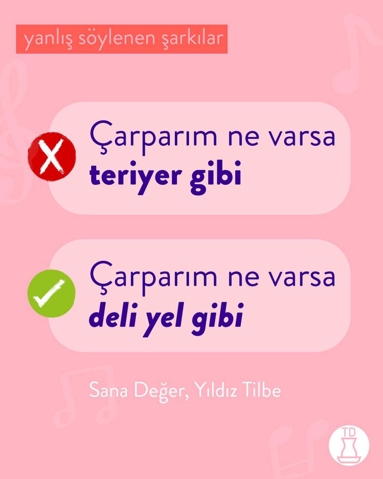 Yanlış söylenen şarkılar,...