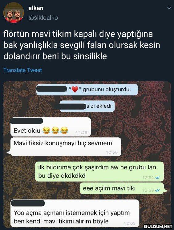 alkan @sikloalko flörtün...