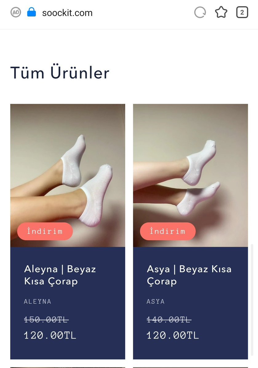 giyilmis çorap alamayacak...