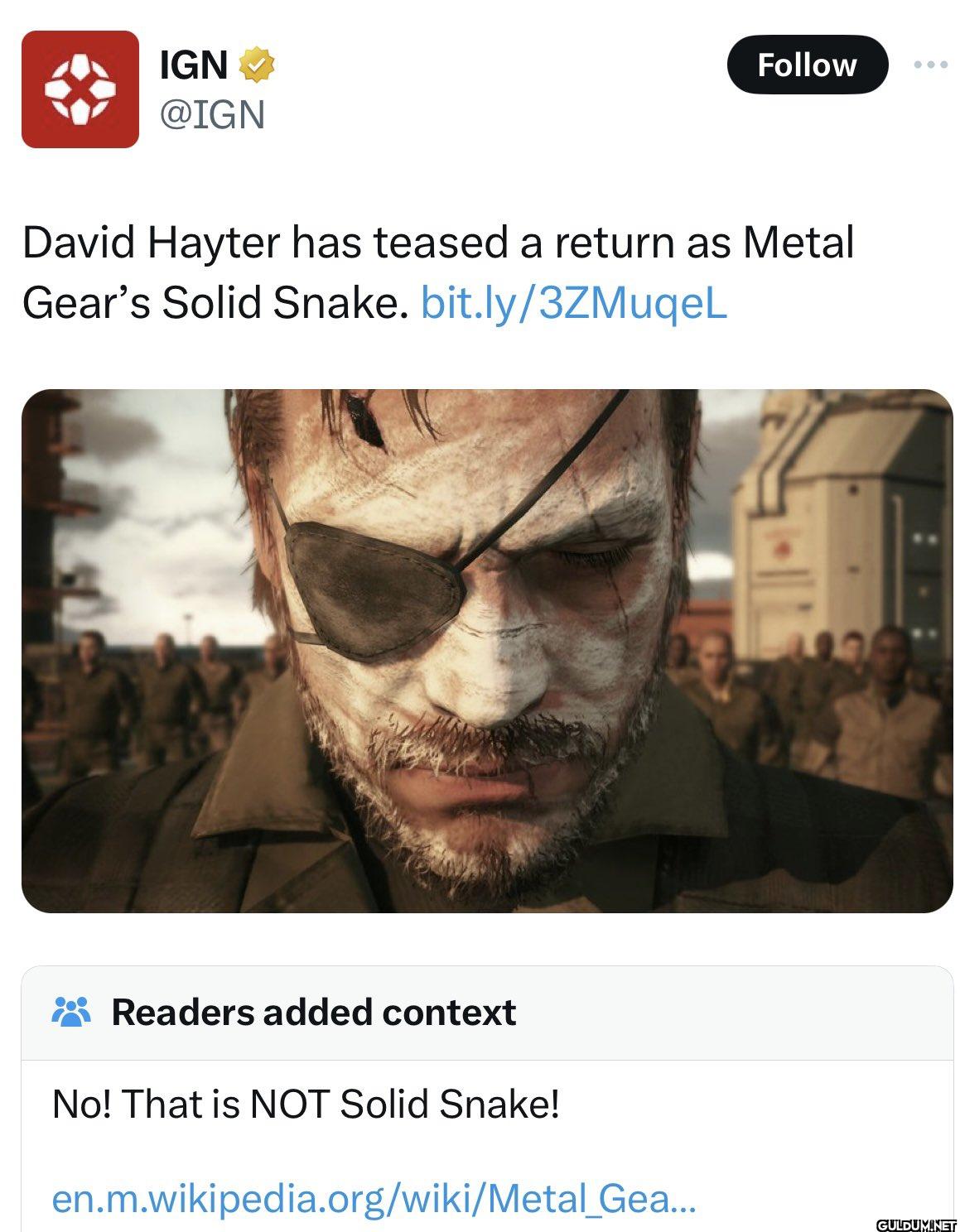 Follow David Hayter has...