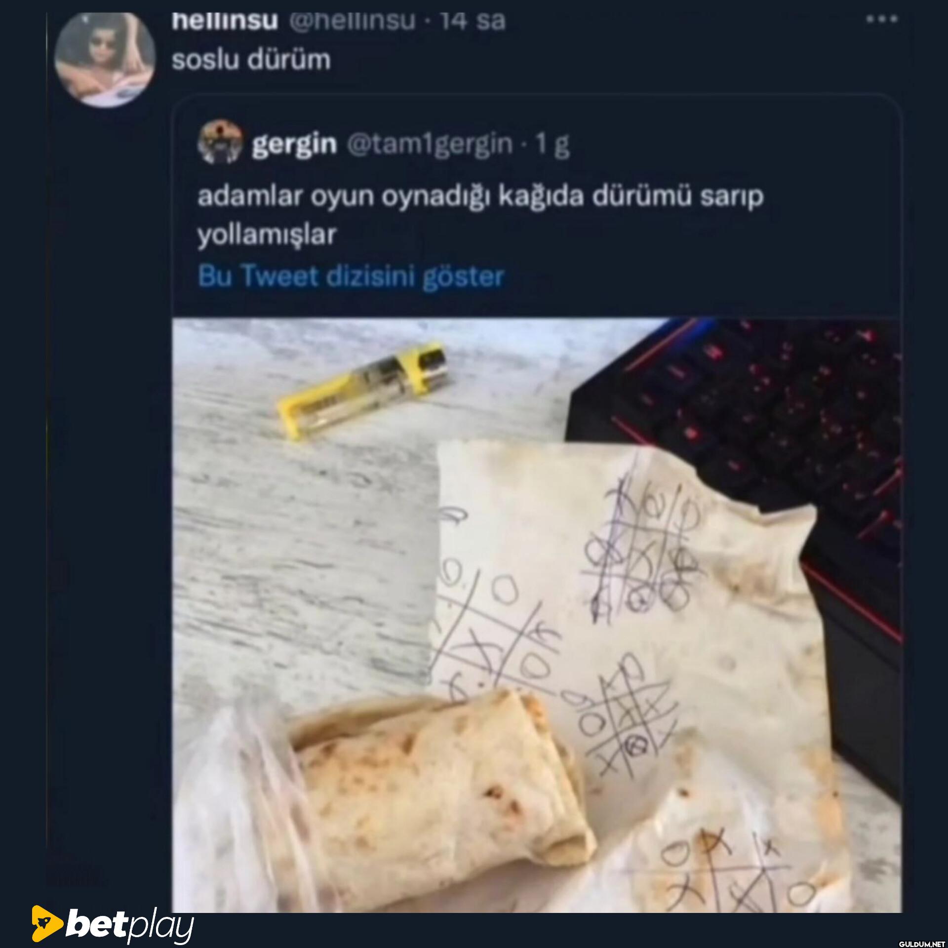 - 14 sa soslu dürüm gergin...