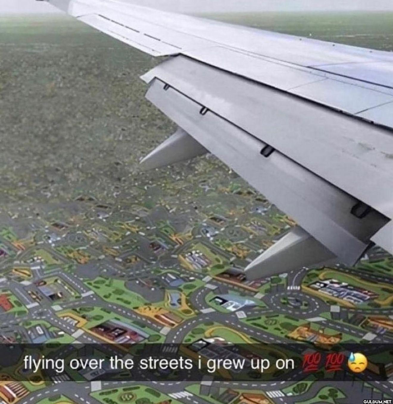 flying over the streets i...