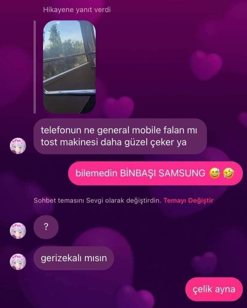 Benim laf yetiştirme...