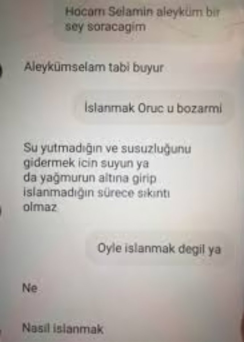 Hocam Selamin aleyküm bir...