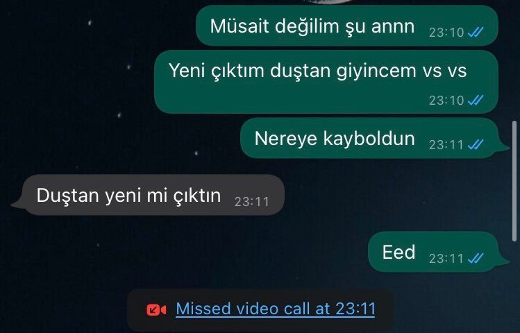 Müsait değilim şu annn...