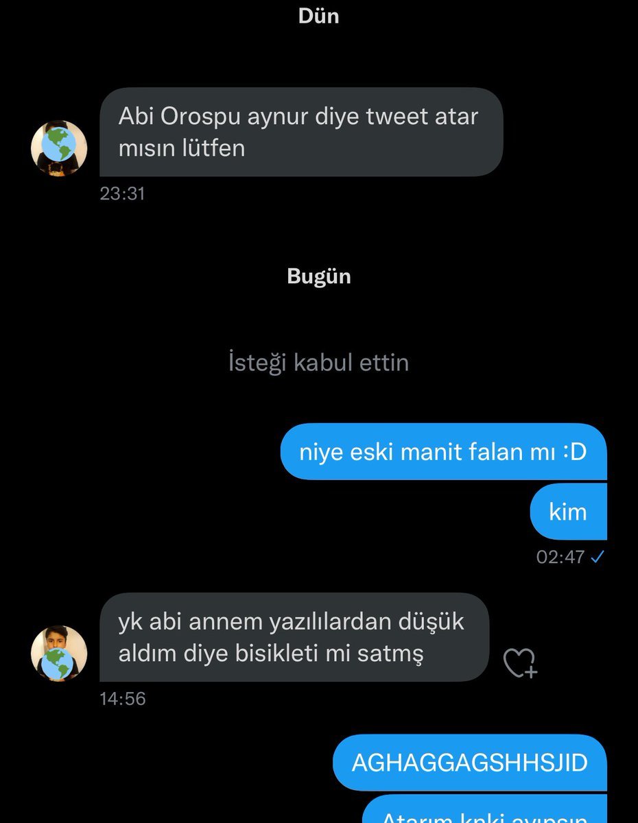 gelen mesaja bak.....