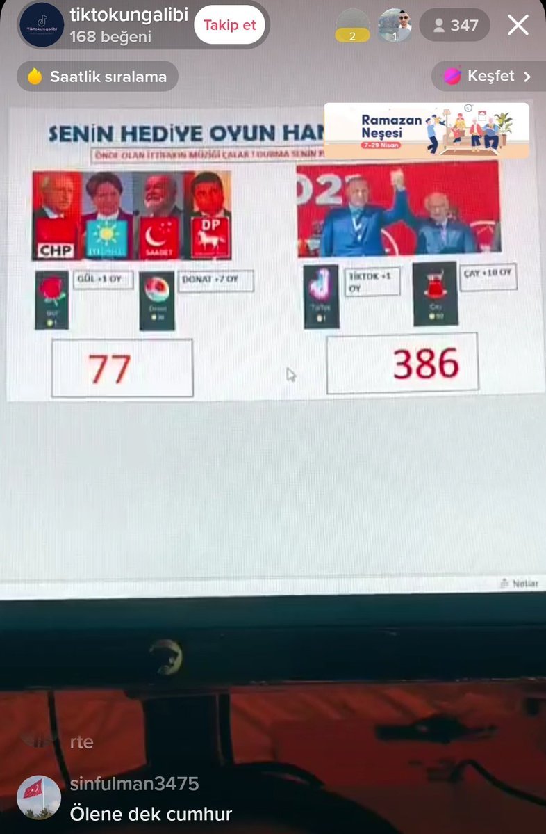 tiktokta canlı yayında...