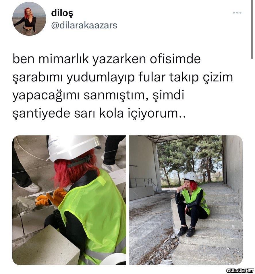 Sırf şantiyede sarı kola...