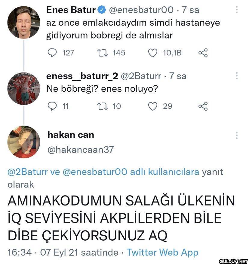 Enes Batur az once...