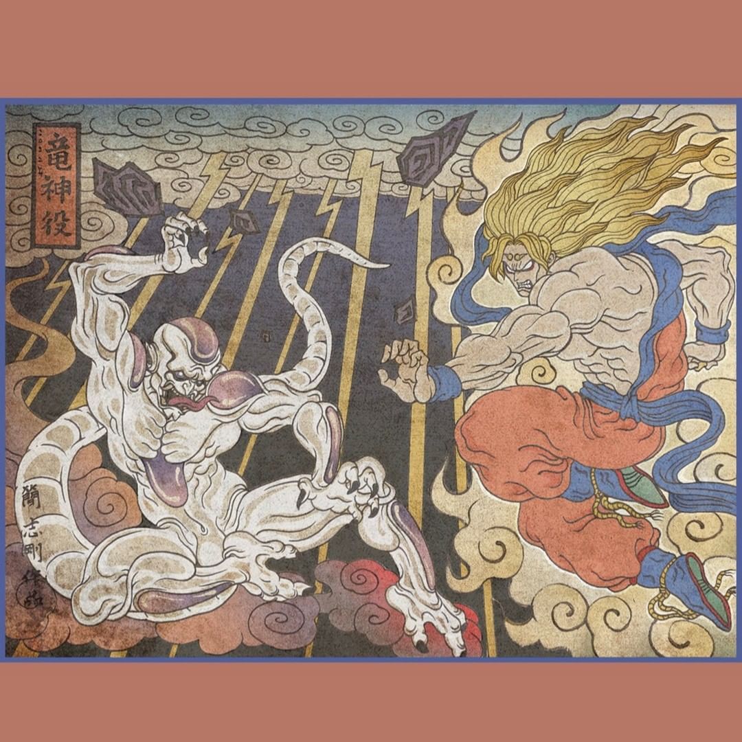 Anime in Ukiyo-e style🔥 ✍🏻...