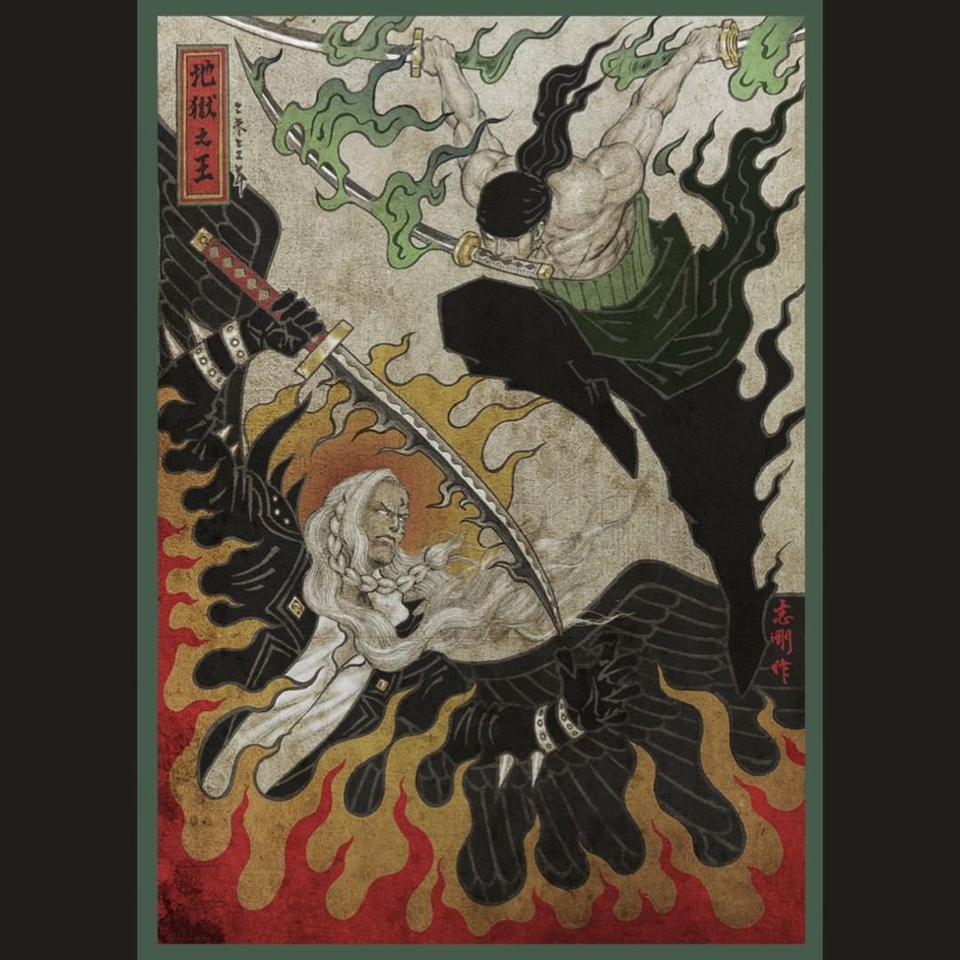 Anime in Ukiyo-e style🔥 ✍🏻...