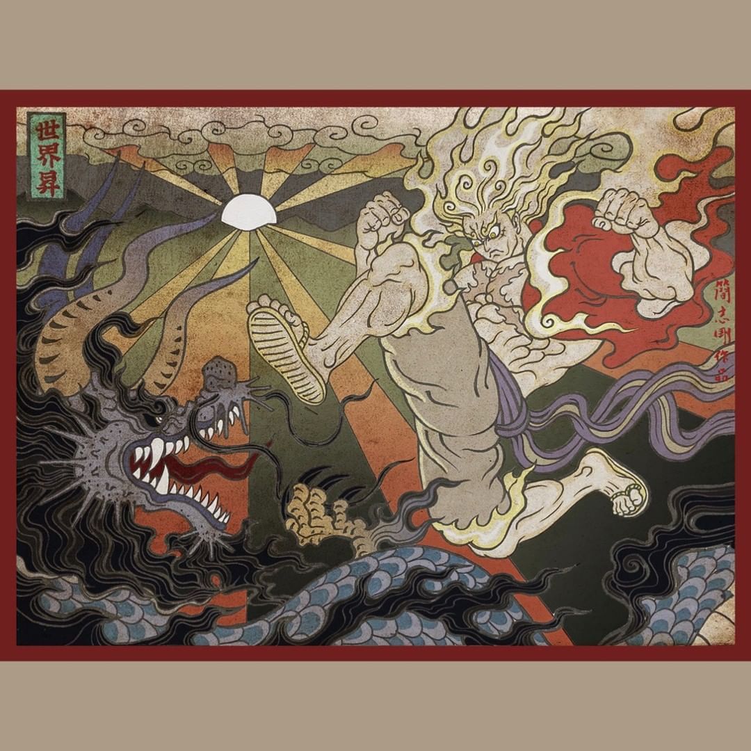 Anime in Ukiyo-e style🔥 ✍🏻...
