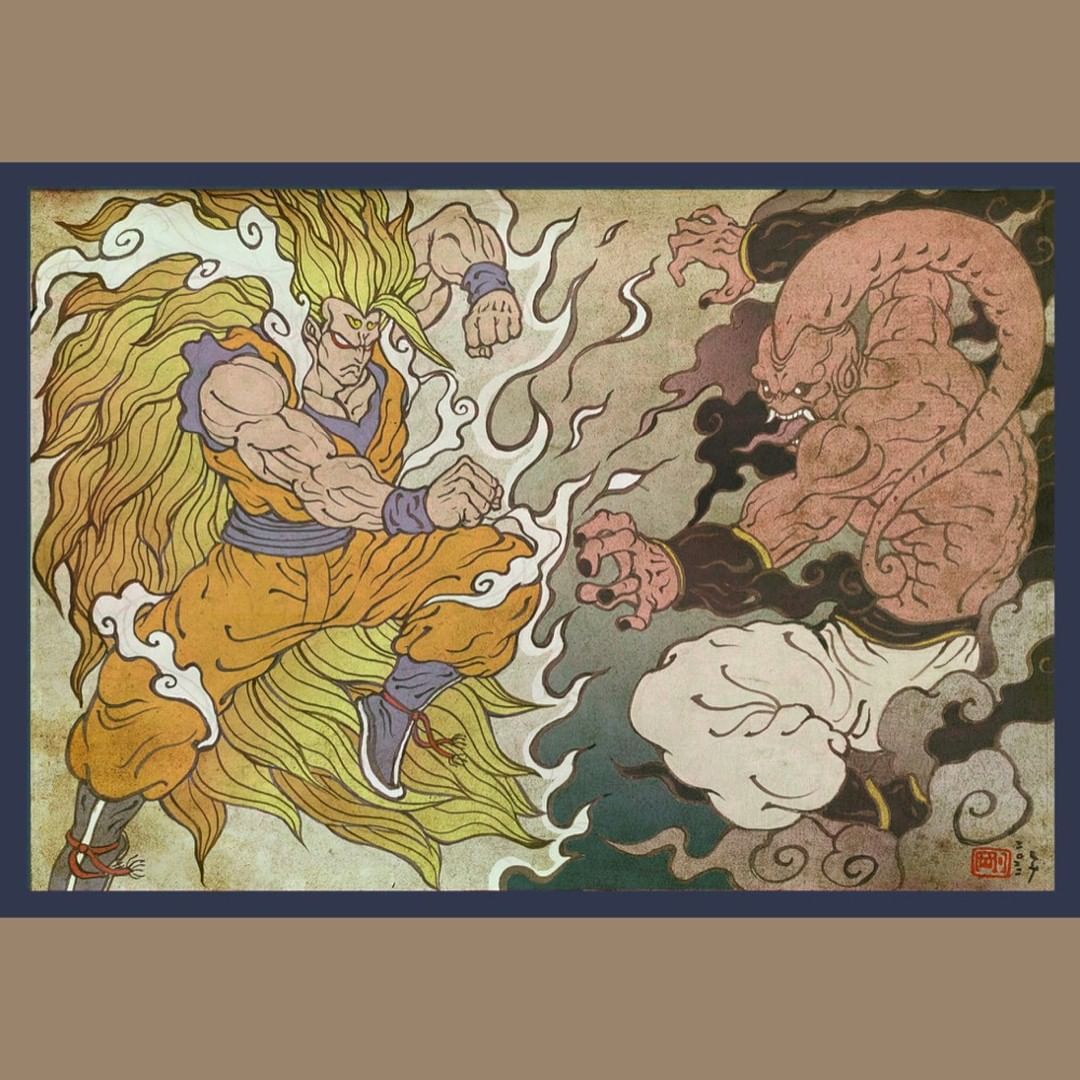 Anime in Ukiyo-e style🔥 ✍🏻...