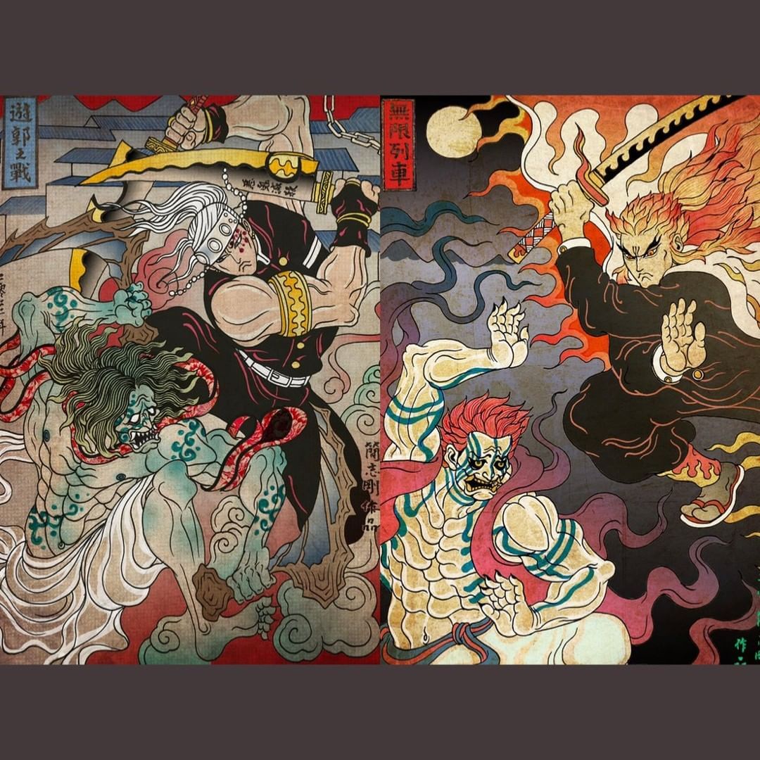 Anime in Ukiyo-e style🔥 ✍🏻...