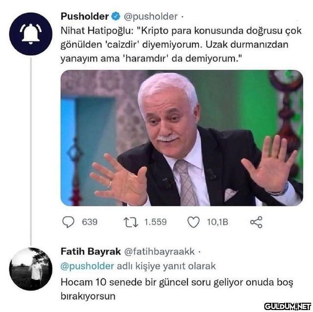 · Nihat Hatipoğlu: "Kripto...