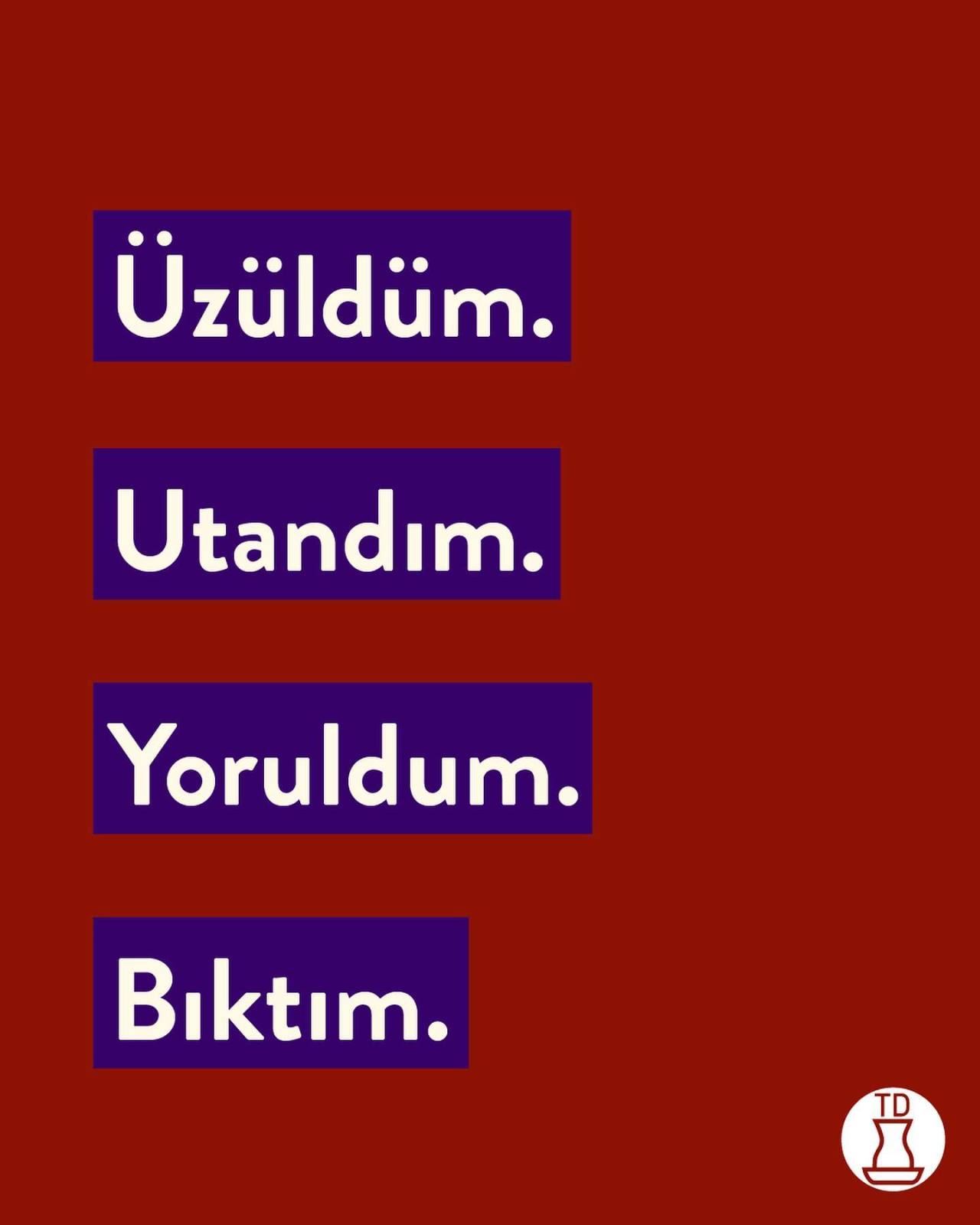 Üzgünüm. Bu hale...