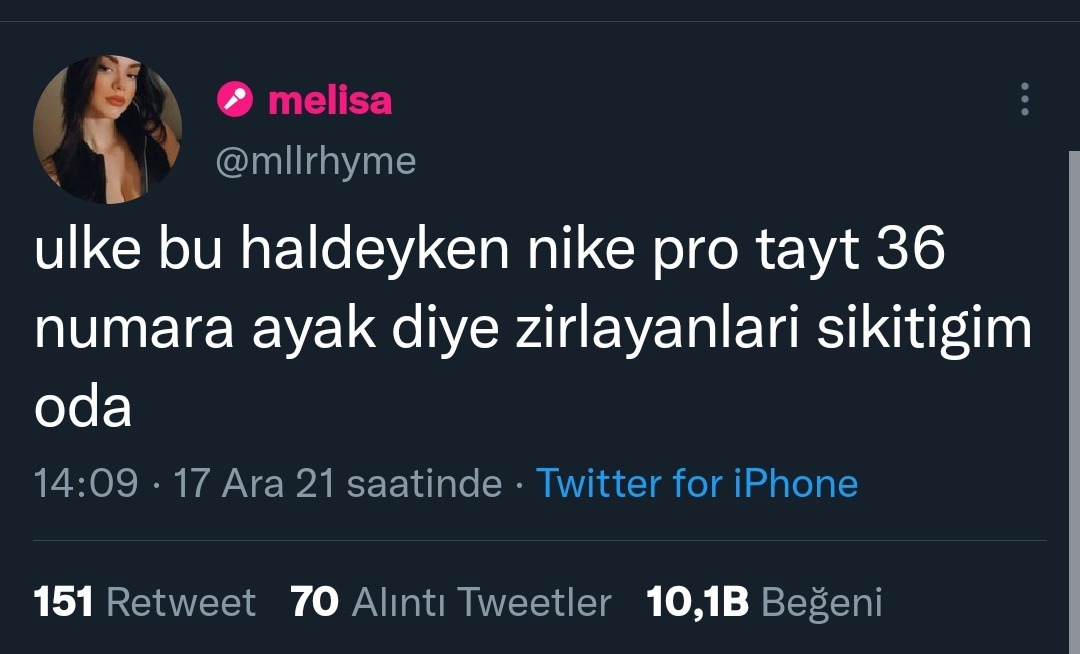 O melisa @mllrhyme ulke bu...