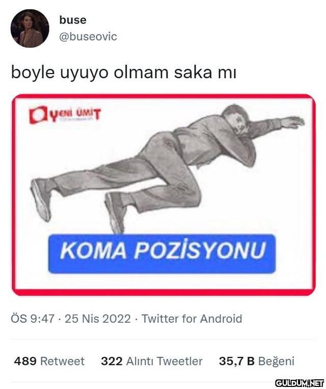 buse @buseovic boyle uyuyo...