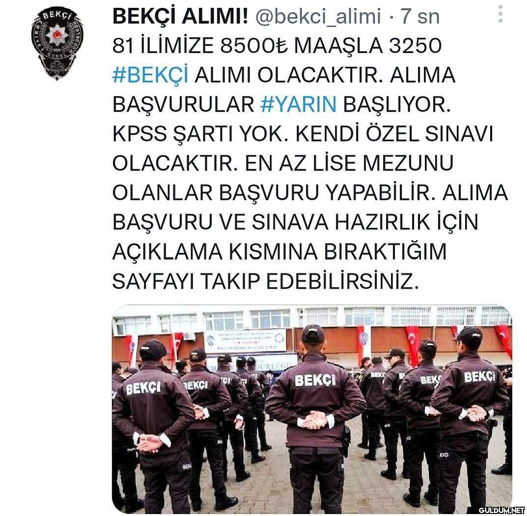 3250 Bekçi Alımına...