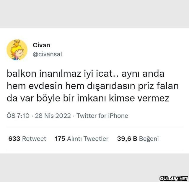 Civan @civansal balkon...
