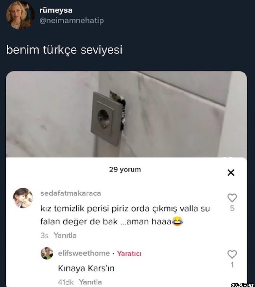 benim türkçe seviyesi 29...