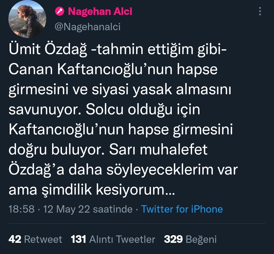 sarı muhalefet falan diyor...