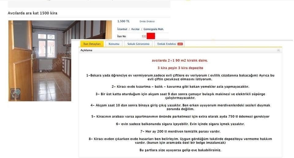 Kiralık dairenin...
