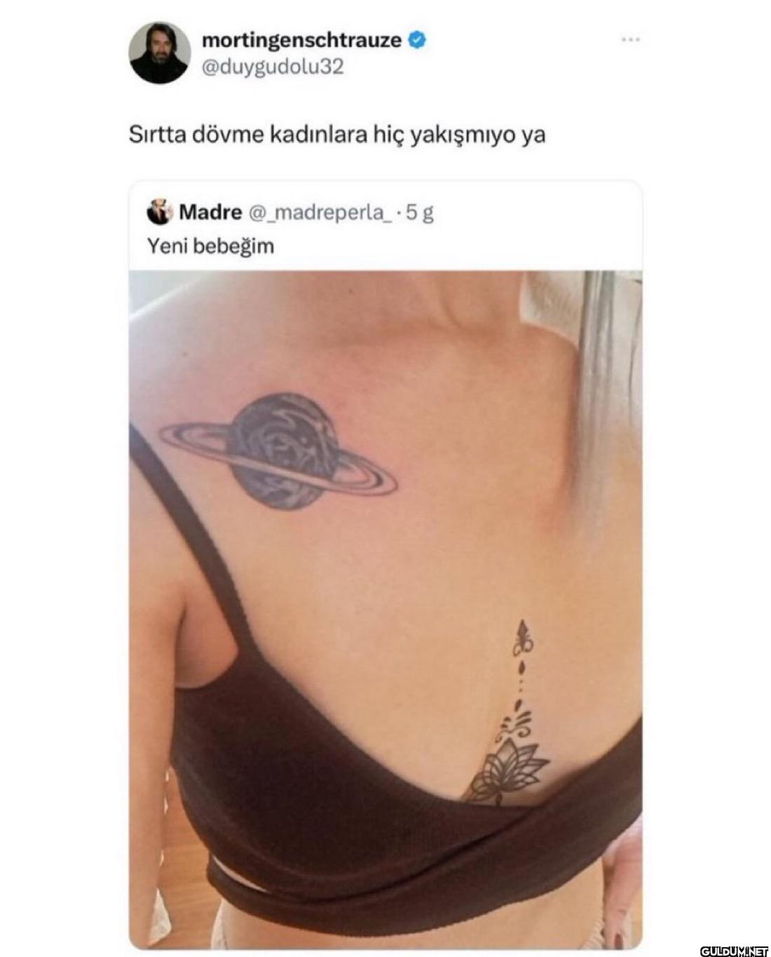 Sırtta dövme kadınlara hiç...