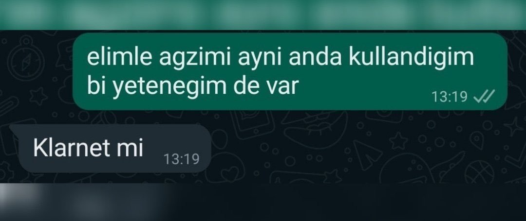 O Klarnet mi 13:19 elimle...